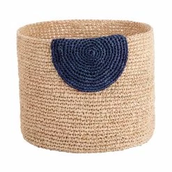4-tlg. Korbset Handgefertigt Aus Raffia ISALO In Natur-Blau -Zuhause Dekoration Store butlers 4 tlg korbset handgefertigt aus raffia isalo in natur blau 3