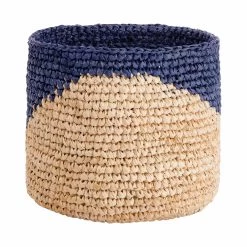 4-tlg. Korbset Handgefertigt Aus Raffia ISALO In Natur-Blau -Zuhause Dekoration Store butlers 4 tlg korbset handgefertigt aus raffia isalo in natur blau 5
