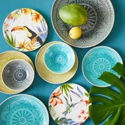 4x Teller Ø25cm SUMATRA In Türkis -Zuhause Dekoration Store butlers 4x teller o25cm sumatra in turkis 7