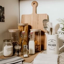 4x Vorratsgläser 2300ml WOODLOCK In Transparent -Zuhause Dekoration Store butlers 4x vorratsglaser 2300ml woodlock in transparent 5