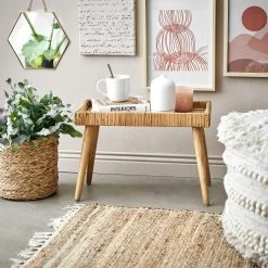 Beistelltisch Rattan BASSE In Natur -Zuhause Dekoration Store butlers beistelltisch rattan basse in natur 8