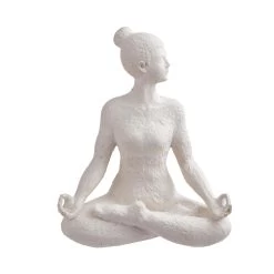Deko Statue Höhe 24cm LOTUS In Weiß