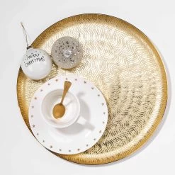 Deko-Teller Ø38cm GOLDEN STAR In Gold -Zuhause Dekoration Store butlers deko teller o38cm golden star in gold 2