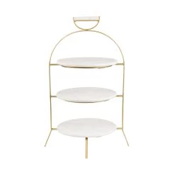 Etagere 3-stufig Höhe 65cm MARBLE In Weiß