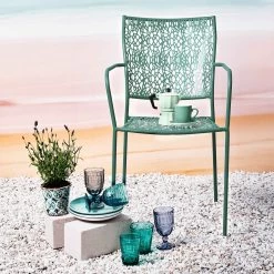 Bestseller -Zuhause Dekoration Store butlers gartenstuhl stapelbar nancy in salbei 1