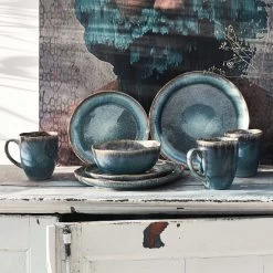 Bestseller -Zuhause Dekoration Store butlers geschirr set 16 tlg hilda in dunkelblau 1