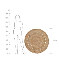 Hanf-Teppich Mit Lochmuster Ø110cm ALL NATURE In Natur -Zuhause Dekoration Store butlers hanf teppich mit lochmuster o110cm all nature in natur 2