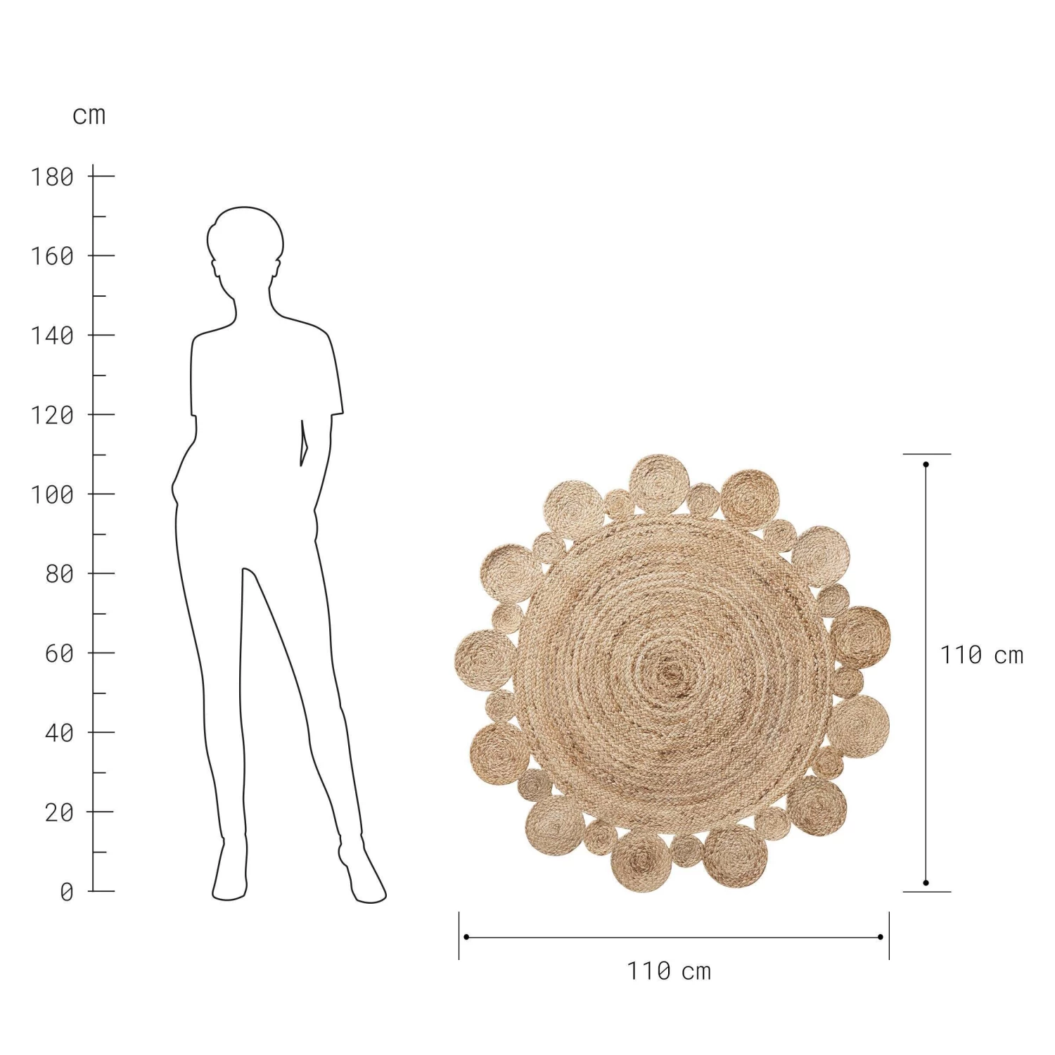 Hanf-Teppich Ø110cm ALL NATURE In Natur 5 Hanf-Teppich Ø110cm ALL NATURE In Natur – Bild 3