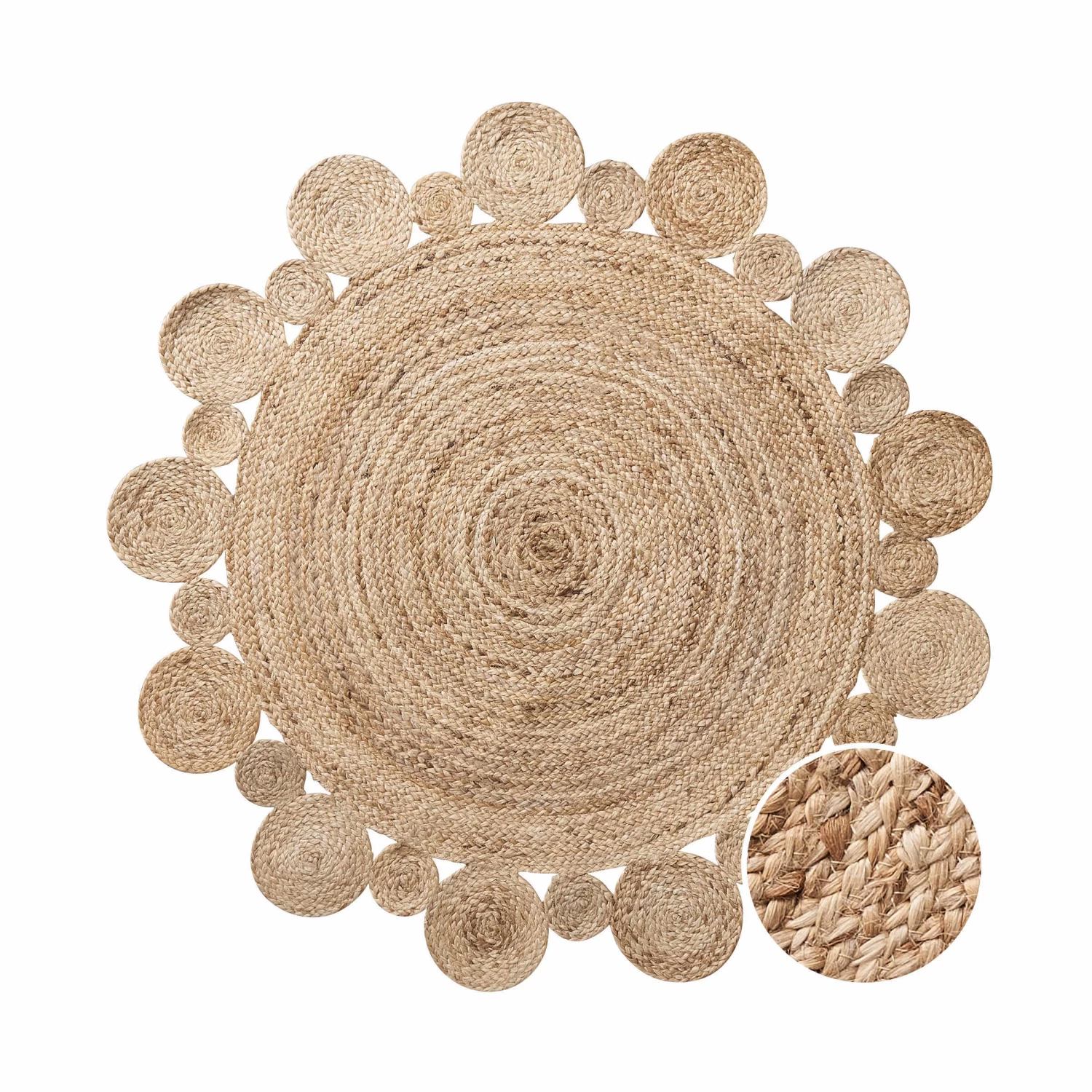 Hanf-Teppich Ø110cm ALL NATURE In Natur 3 Hanf-Teppich Ø110cm ALL NATURE In Natur