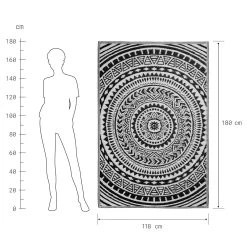 In- & Outdoor-Teppich Circles L 180 X B 118cm COLOUR CLASH In Schwarz-Weiß -Zuhause Dekoration Store butlers in and outdoor teppich circles l 180 x b 118cm colour clash in schwarz weiss 2