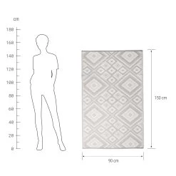 In- & Outdoor-Teppich Ethno L 150 X B 90cm COLOUR CLASH In Grau -Zuhause Dekoration Store butlers in and outdoor teppich ethno l 150 x b 90cm colour clash in grau 2