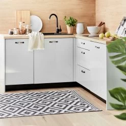 In- & Outdoor-Teppich Ethno Rauten L 150 X B 90cm COLOUR CLASH In Schwarz-Weiß -Zuhause Dekoration Store butlers in and outdoor teppich ethno rauten l 150 x b 90cm colour clash in schwarz weiss 6