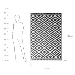 In- & Outdoor-Teppich Ethno Rauten L 180 X B 118cm COLOUR CLASH In Schwarz-Weiß -Zuhause Dekoration Store butlers in and outdoor teppich ethno rauten l 180 x b 118cm colour clash in schwarz weiss 3