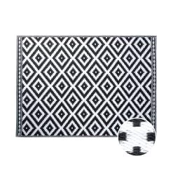 In- & Outdoor-Teppich Ethno/Rauten L 200 X B 150cm COLOUR CLASH In Schwarz-Weiß