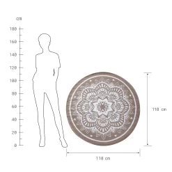 In- & Outdoor-Teppich Flora Ø118cm COLOUR CLASH In Natur-Weiß -Zuhause Dekoration Store butlers in and outdoor teppich flora o118cm colour clash in natur weiss 3