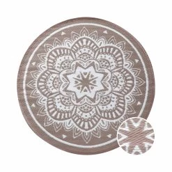 In- & Outdoor-Teppich Flora Ø150cm COLOUR CLASH In Natur-Weiß -Zuhause Dekoration Store butlers in and outdoor teppich flora o150cm colour clash in natur weiss 2