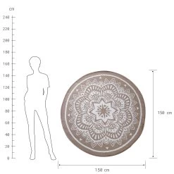 In- & Outdoor-Teppich Flora Ø150cm COLOUR CLASH In Natur-Weiß -Zuhause Dekoration Store butlers in and outdoor teppich flora o150cm colour clash in natur weiss 3