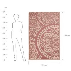 In- & Outdoor-Teppich Floral L 180 X B 118cm COLOUR CLASH In Hellrot-Creme -Zuhause Dekoration Store butlers in and outdoor teppich floral l 180 x b 118cm colour clash in hellrot creme 2