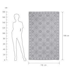 In- & Outdoor-Teppich Kacheln L 180 X B 118cm COLOUR CLASH In Grau-Weiß -Zuhause Dekoration Store butlers in and outdoor teppich kacheln l 180 x b 118cm colour clash in grau weiss 2