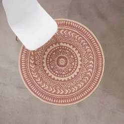 In- & Outdoor-Teppich Ø118cm COLOUR CLASH In Hellrot-Creme -Zuhause Dekoration Store butlers in and outdoor teppich o118cm colour clash in hellrot creme 3