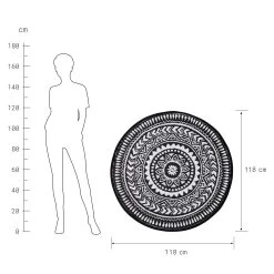 In- & Outdoor-Teppich Ø118cm COLOUR CLASH In Schwarz-Weiß -Zuhause Dekoration Store butlers in and outdoor teppich o118cm colour clash in schwarz weiss 2