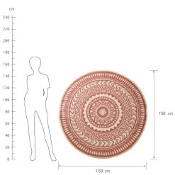 In- & Outdoor-Teppich Ø150cm COLOUR CLASH In Hellrot-Creme -Zuhause Dekoration Store butlers in and outdoor teppich o150cm colour clash in hellrot creme 2