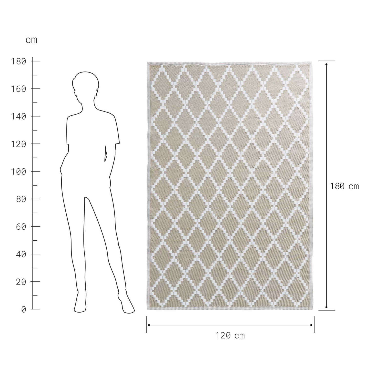 In- & Outdoor-Teppich Rauten L 180 X B 118cm COLOUR CLASH In Natur 6 In- & Outdoor-Teppich Rauten L 180 X B 118cm COLOUR CLASH In Natur – Bild 4