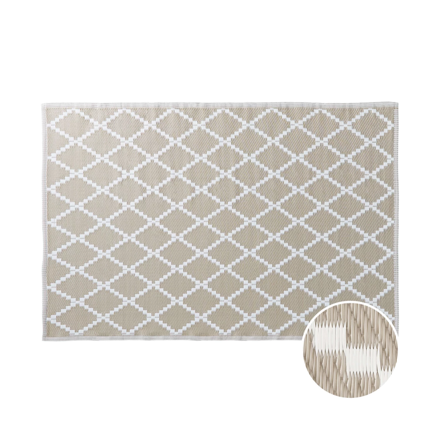 In- & Outdoor-Teppich Rauten L 180 X B 118cm COLOUR CLASH In Natur 3 In- & Outdoor-Teppich Rauten L 180 X B 118cm COLOUR CLASH In Natur