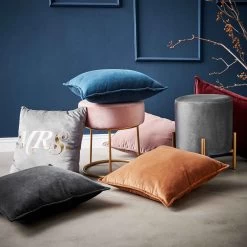 Kissen L 45 X B 45cm COTTON VELVET In Hellbraun -Zuhause Dekoration Store butlers kissen l 45 x b 45cm cotton velvet in hellbraun 3