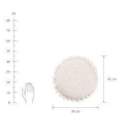 Kissen Ø45cm DAISY In Weiß -Zuhause Dekoration Store butlers kissen o45cm daisy in weiss 3