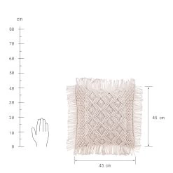 Kissen ZickZack L 45 X B 45cm MACRAMÉ In Creme -Zuhause Dekoration Store butlers kissen zickzack l 45 x b 45cm macrame in creme 3