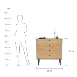 Kommode Mit 4 Schubladen MODERNIST In Schwarz-Natur -Zuhause Dekoration Store butlers kommode mit 4 schubladen modernist in schwarz natur 3