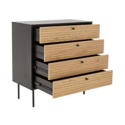 Kommode Mit 4 Schubladen MODERNIST In Schwarz-Natur -Zuhause Dekoration Store butlers kommode mit 4 schubladen modernist in schwarz natur 6