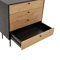 Kommode Mit 4 Schubladen MODERNIST In Schwarz-Natur -Zuhause Dekoration Store butlers kommode mit 4 schubladen modernist in schwarz natur 7