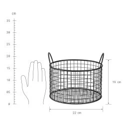 Korb Rund Ø22cm HOOP In Schwarz -Zuhause Dekoration Store butlers korb rund o22cm hoop in schwarz 2