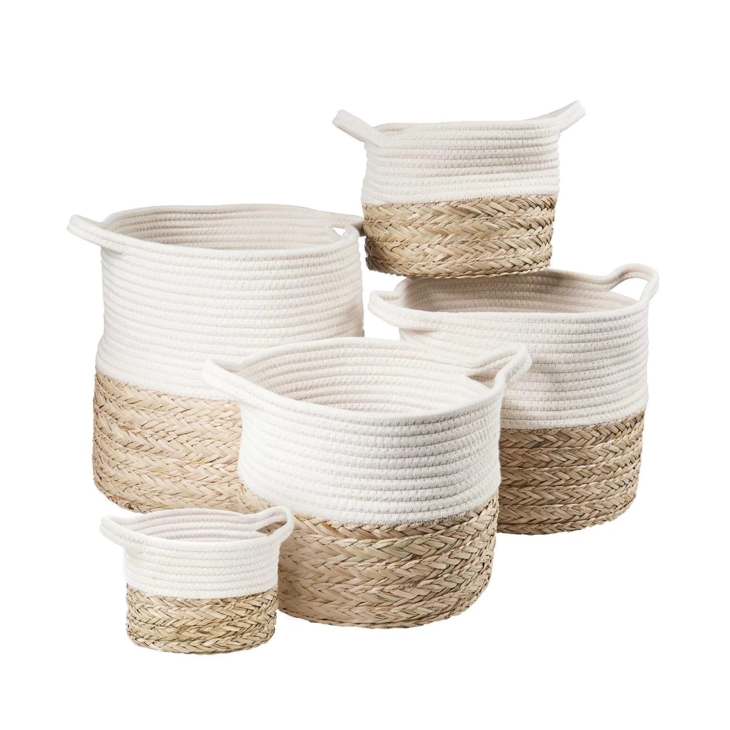 Korb Rund Ø26cm COTTON BRAID In Natur-Weiß 6 Korb Rund Ø26cm COTTON BRAID In Natur-Weiß – Bild 4
