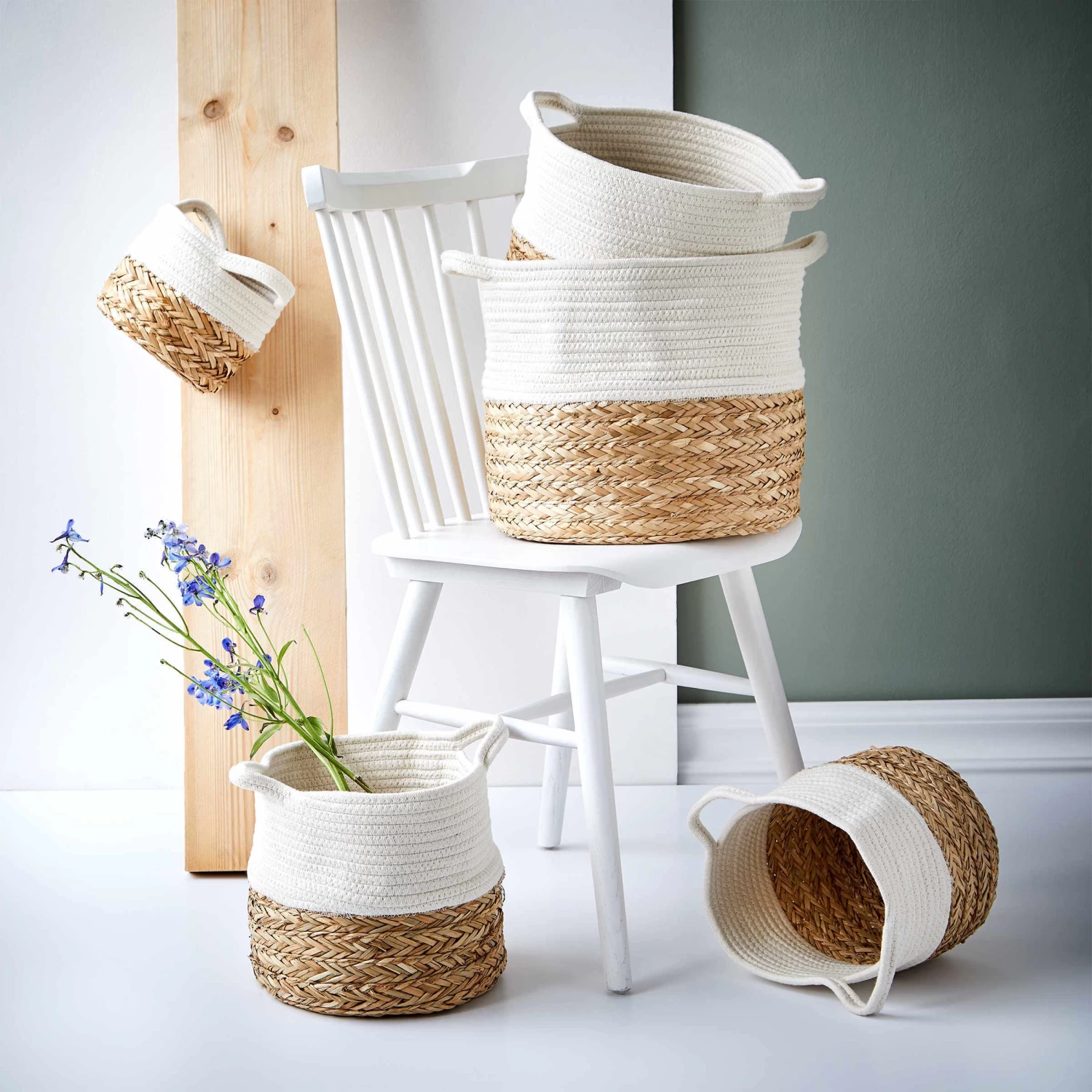 Korb Rund Ø35cm COTTON BRAID In Natur-Weiß 4 Korb Rund Ø35cm COTTON BRAID In Natur-Weiß – Bild 2