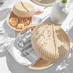 Korbschale Rattan Ø33cm RONDA In Natur -Zuhause Dekoration Store butlers korbschale rattan o33cm ronda in natur 1