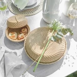 Korbschale Rattan Ø33cm RONDA In Natur -Zuhause Dekoration Store butlers korbschale rattan o33cm ronda in natur 5