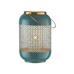 Laterne H 27cm EMILIE In Petrol -Zuhause Dekoration Store butlers laterne h 27cm emilie in petrol 3