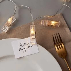 LED-Klammern 10 Lichter Mit USB-Batteriefach CLIP ART In Transparent -Zuhause Dekoration Store butlers led klammern 10 lichter mit usb batteriefach clip art in transparent 6