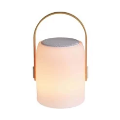 LED Leuchte Mit Bluetooth® Und Farbwechsel SOUND LOUNGE In Weiß-Hellbraun -Zuhause Dekoration Store butlers led leuchte mit bluetooth r und farbwechsel sound lounge in weiss hellbraun 7