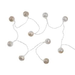 LED-Lichterkette Metallball 10 Lichter Mit USB-Batteriefach ORIENTAL LIGHTS In Silber