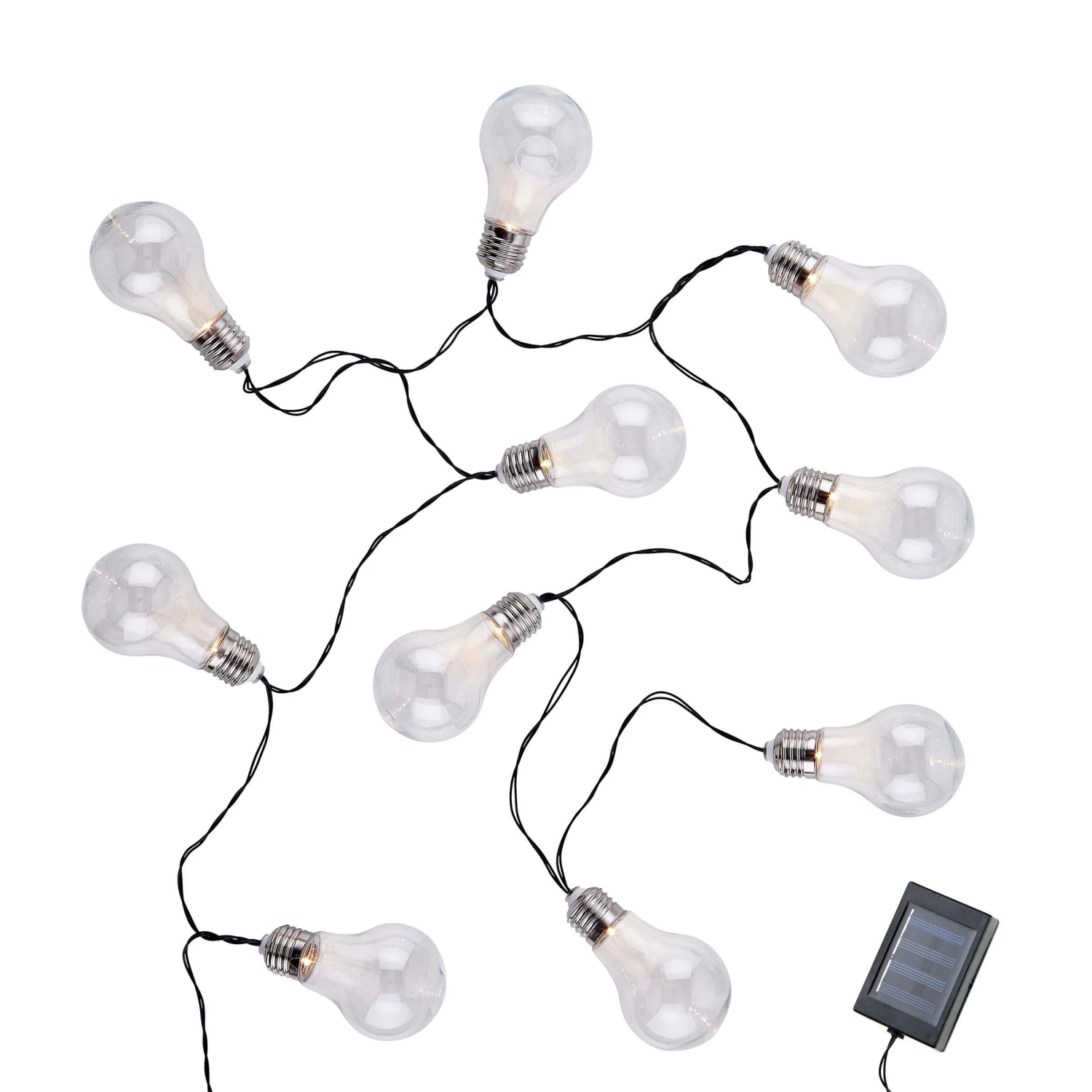 Lichterkette Solar Mit 10 Glühbirnen SUNLIGHT In Transparent 4 Lichterkette Solar Mit 10 Glühbirnen SUNLIGHT In Transparent – Bild 3