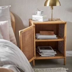Nachttisch-Schränkchen Handgefertigt Aus Rattan BOHO LOUNGE In Natur -Zuhause Dekoration Store butlers nachttisch schrankchen handgefertigt aus rattan boho lounge in natur 9
