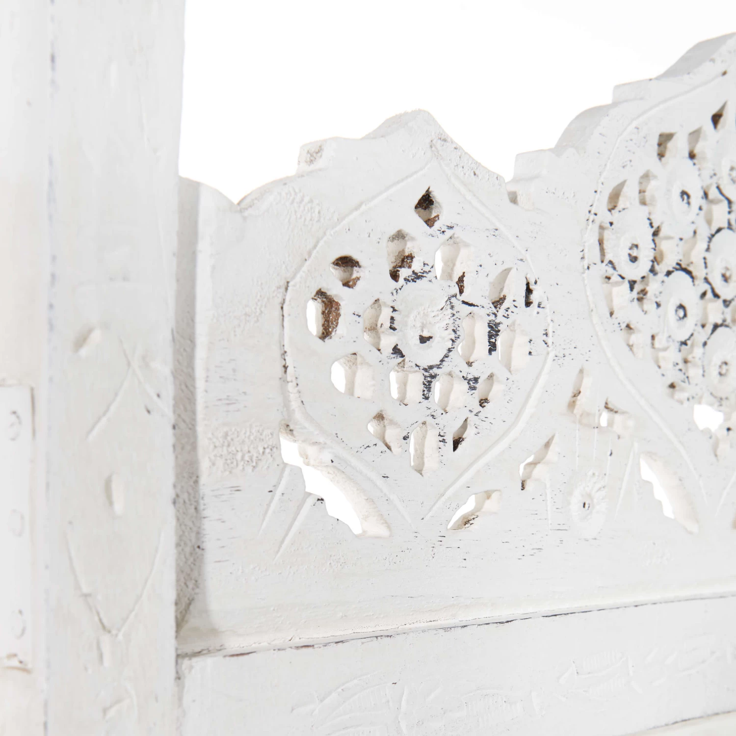 Paravent, Geschnitzt B 180 X H 176cm ESTELLA In Weiß 6 Paravent, Geschnitzt B 180 X H 176cm ESTELLA In Weiß – Bild 4