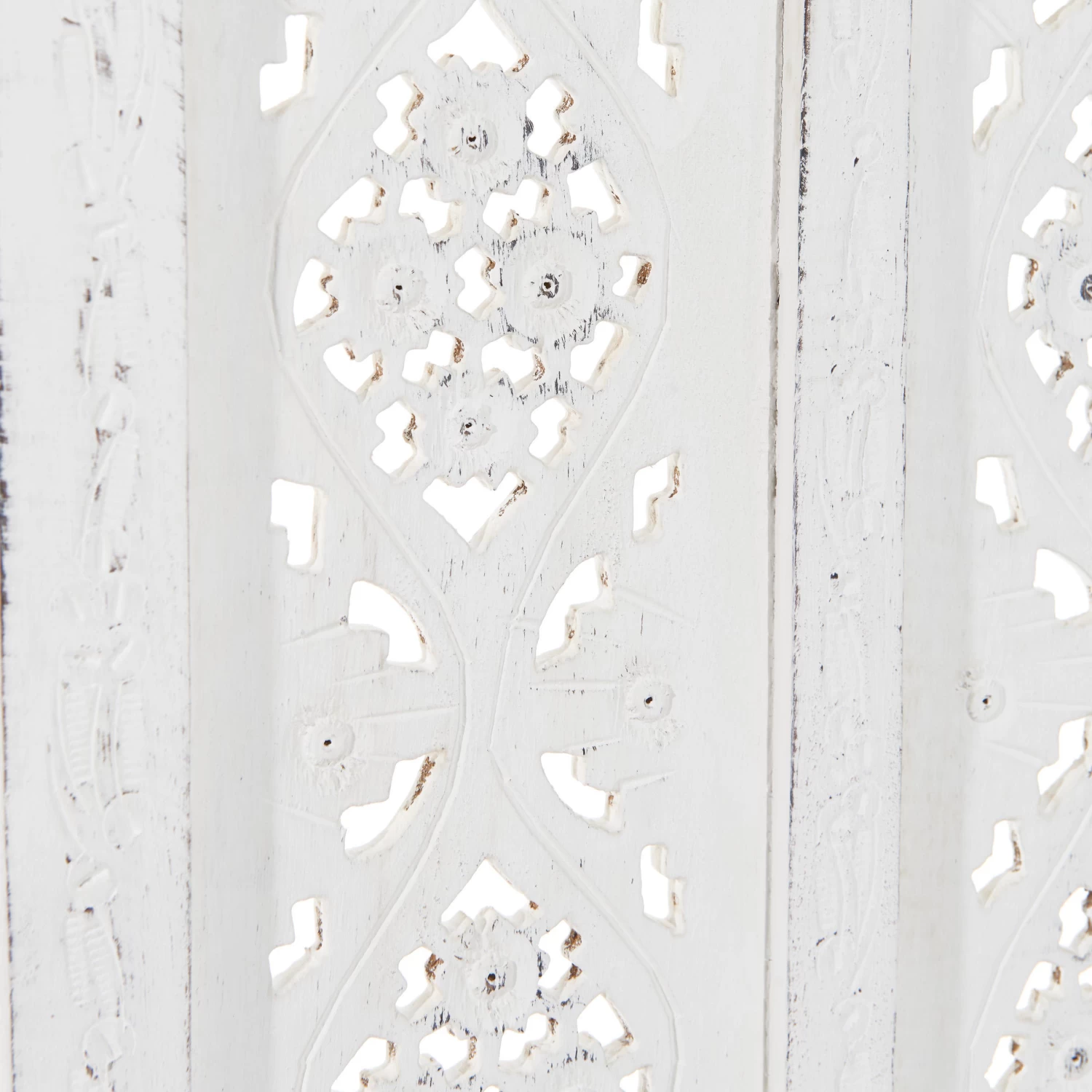 Paravent, Geschnitzt B 180 X H 176cm ESTELLA In Weiß 7 Paravent, Geschnitzt B 180 X H 176cm ESTELLA In Weiß – Bild 5