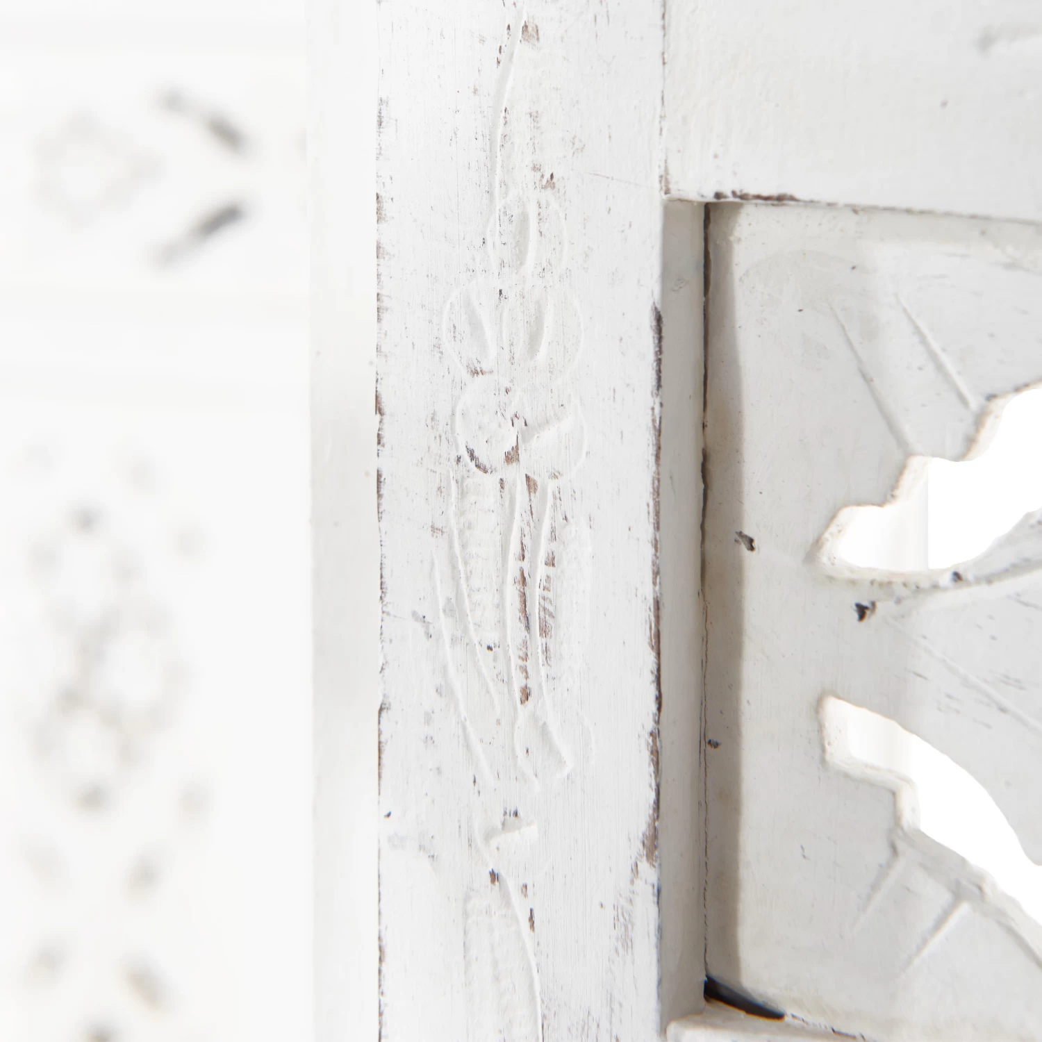 Paravent, Geschnitzt B 180 X H 176cm ESTELLA In Weiß 9 Paravent, Geschnitzt B 180 X H 176cm ESTELLA In Weiß – Bild 7