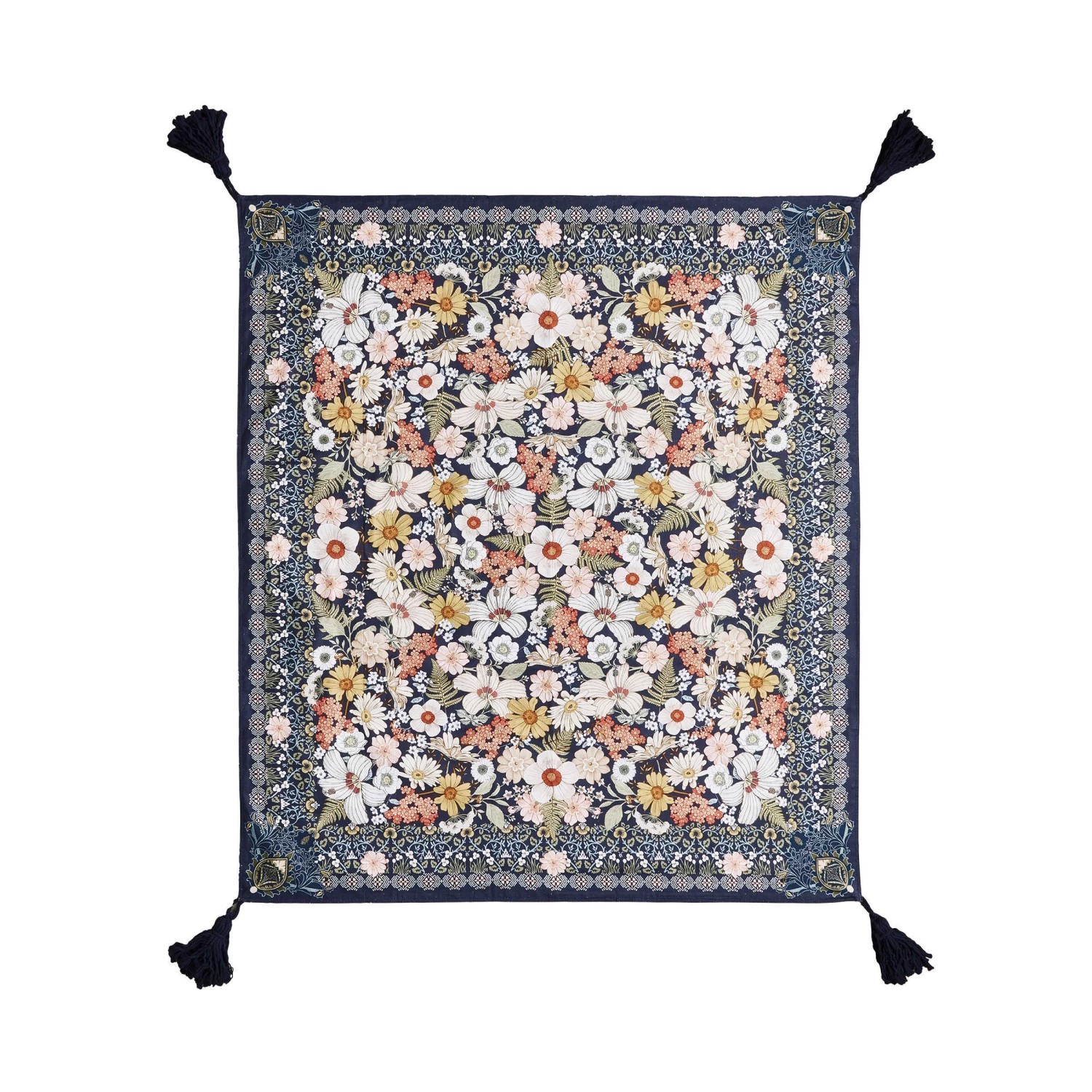 Picknickdecke L 175 X B 154cm BETWEEN FLOWERS In Dunkelblau 5 Picknickdecke L 175 X B 154cm BETWEEN FLOWERS In Dunkelblau – Bild 3