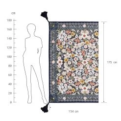Picknickdecke L 175 X B 154cm BETWEEN FLOWERS In Dunkelblau 15 Picknickdecke L 175 X B 154cm BETWEEN FLOWERS In Dunkelblau -Zuhause Dekoration Store butlers picknickdecke l 175 x b 154cm between flowers in dunkelblau 3
